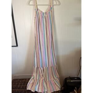 Sonoma stiped tiered maxi dress large